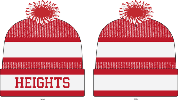 Heights Pom Pom Hat - Red & White One Size