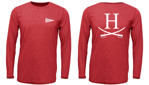 Heights Pennant Tee Washed Red - Youth LS