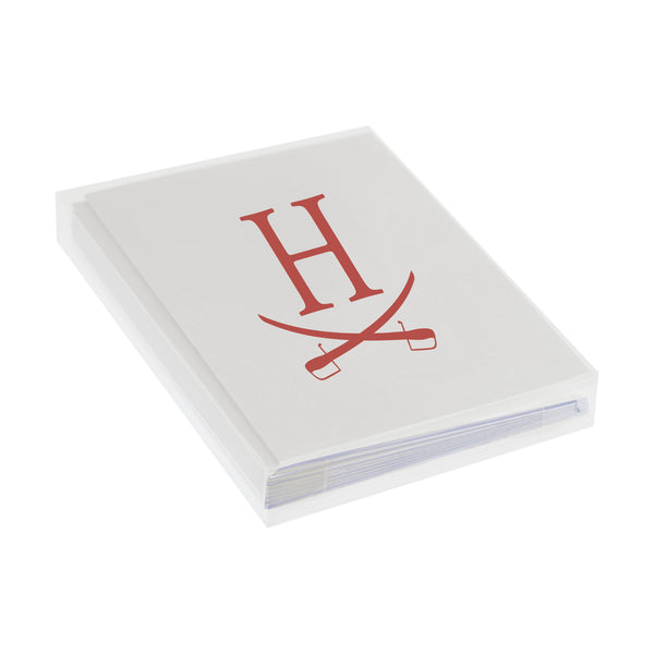 H and Sabre Notecard Set – White (Box of 10)