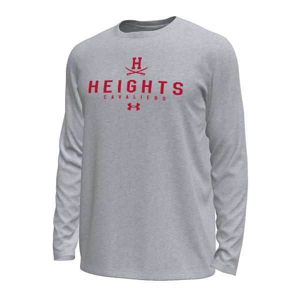 Heights Under Armour Gray Mens Tech T-Shirt (Long Sleeve)