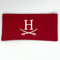 Heights Red Pencil Case – Red Canvas with H Sabre