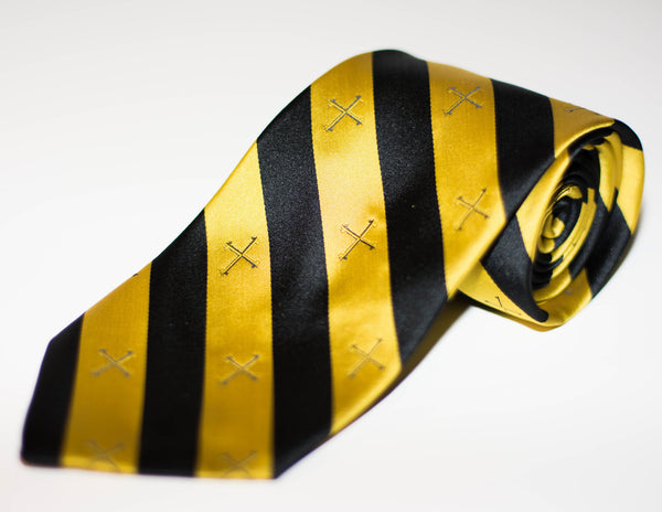 Gold Cross Silk Tie